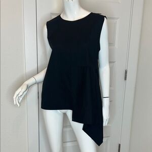 MEIMEI J Chic Asymmetrical Black sleeveless top